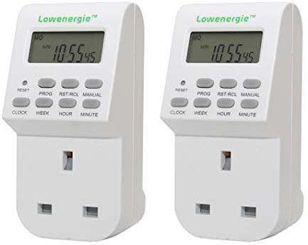 Lowenergie 7 días programable digital plug-in temporizador electrónico enchufe 12-24 horas (2)