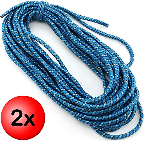 2 x Expanderseil Ø 8mm Länge 20 Meter Gummiseil Expander Gummischnur Spannseil Gummi-Leine Planen-Seil