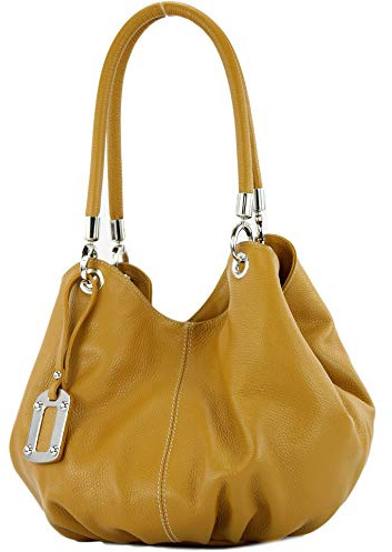 modamoda de 228 Damen Leder Schultertasche Hobo bag Groß handmade in Italy