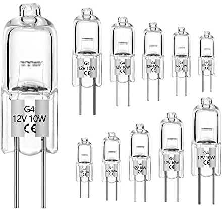 AHEVO 10W G4 Halogen Light Bulb Warm White 2700K,12V,Pack of 10