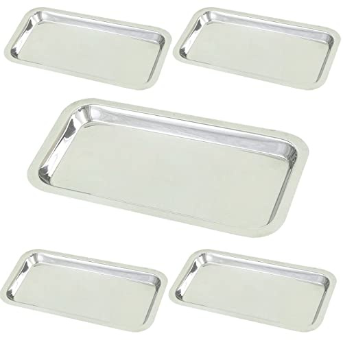 Mall - Vassoio rettangolare in acciaio inox, per attrezzi da laboratorio (22,5 x 12 cm) (5)
