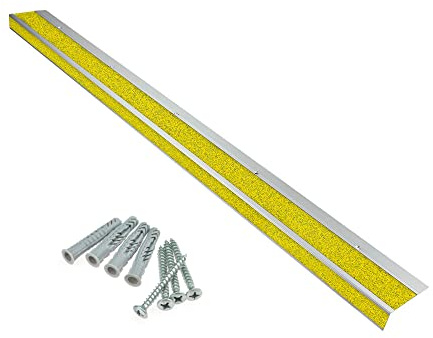 AnTina TAPES® Treppenkantenprofil General Line 9x60cm, public | schraubbar, Antirutsch, inkl. Schrauben, Alu-Träger mit Antirutschbeschichtung· zertifizierte Rutschhemmung, robust