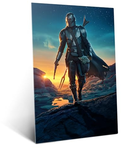 Displate Offiziell Star Wars MetallPoster Magnetische Befestigung Inklusive Lizenziert Bilder Hochwertiges Poster Mandalorian Season 2 Trailer Art - Mandalorian Season 2 Poster - 45 cm x 32 cm