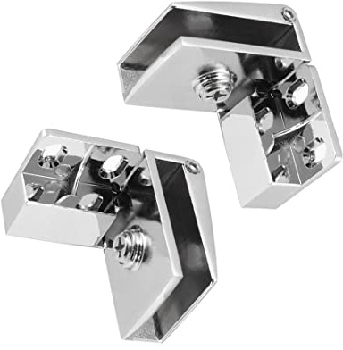 PATIKIL Adatta 3mm-5mm Spessore Vetro Porta Morsetto, 1 Coppia Metallo Parete Montato Morsetto Cerniera per Vetro Porta, Argento Tono