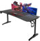 Devoko Gaming Tisch 180, Ergonomischer Gamer-Computertisch (T-Form) mit Getränkehalter & Kopfhörerhalter, Schreibtisch 180 Schwarz