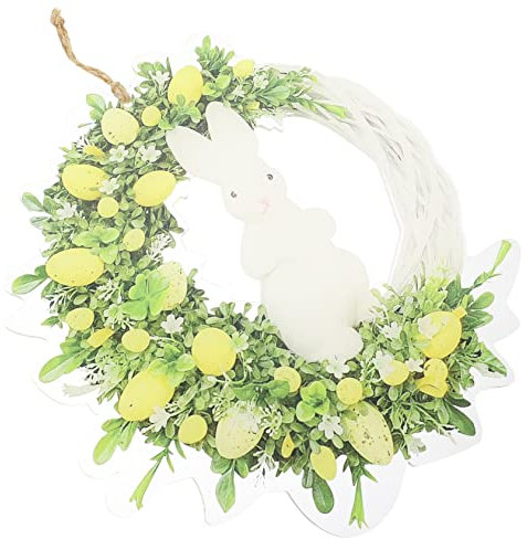TOYANDONA Osterhasenkranz-dekor Hasen-Ei-Kranz Teelicht-Halter Dekorativer Festivalkranz Für Innen Und Außenbereich Feine Textur Und Langlebiges Material