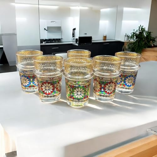MIELIMON Lot de 6 verres à thé marocains en verre