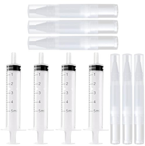 SSKHE Lot de 10 Stylos de Retouche pour Peinture Murale 6 Stylos Pinceaux Remplissables avec 4 Seringues de Retouche de 5ml pour Les Taches sur Les Meubles, Les Retouches d'intérieur et la Réparation
