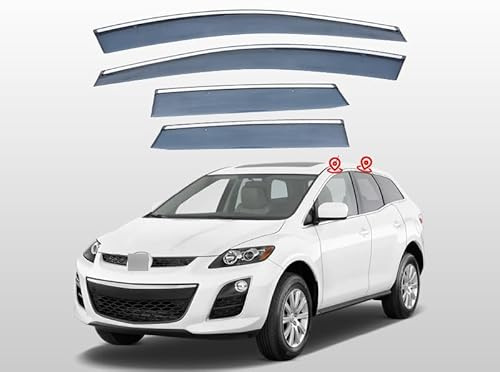 SUHNGE 1 Satz Windabweiser Regenabweiser für Mazda CX-7 ER 2010, Seitenscheiben Regenschutz Regenabweise, Autofenster Anklebbare Windschutz Deflektoren