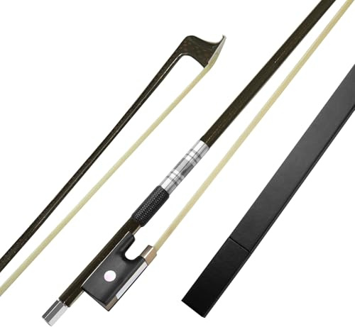Q QINGGE Carbon Fiber Violin Bow 4/4 Master Violin bow Natural Horse Hair for Porfessional Player pretty bow with a beautiful gift box