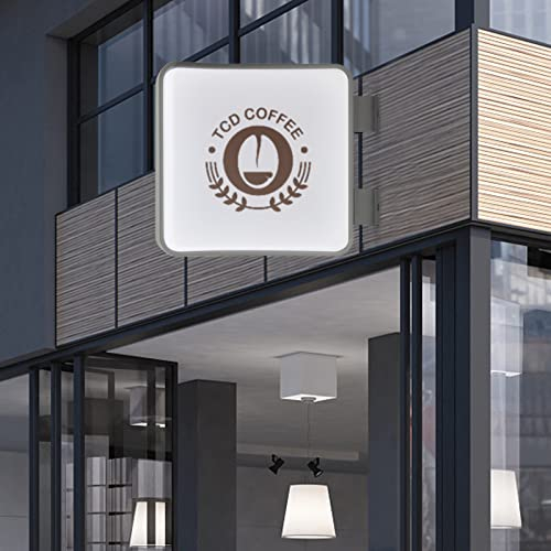 LED-Lichtbox, doppelseitig, rund, Panel, Werbetafel, Logo, doppelseitig, Leuchtschild, ideal für Restaurants, Hotels, Cafés, Bars (50 x 50 cm)