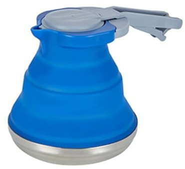 Silikon-Klappkessel, 1500 ml, tragbar, faltbar, Camping-Wasserkocher, Tee, Kaffee, Wasserkessel, Dunkelblau, 1,5 l