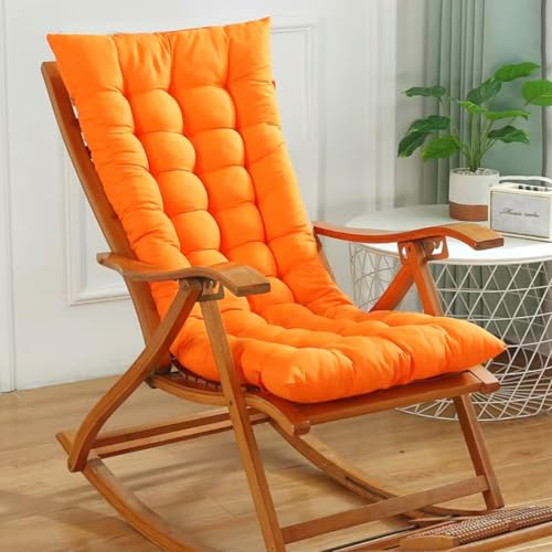 Sonnenliege-Kissenpolster Gartenstuhlauflagen Verdickt Schaukelstuhl Auflage for Gartenliegen Sonnenliege Liegestuhl(Orange)