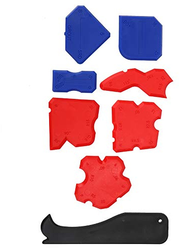 Kit Profesional de Herramientas para Calafatear y Quitar Masilla, 8 Piezas, Esparcidor de Sellador de Silicona, Espátula, Raspador