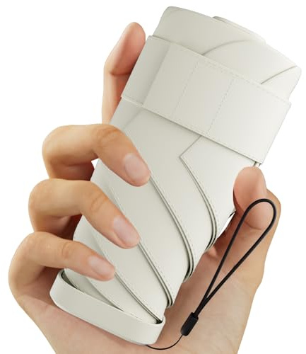 Windproof Mini Travel Folding Umbrella - UPF 50+ Sun & Rain Protection, Small Compact Lightweight Design Fits in Pocket or Bag, Eco-Friendly Fabric Wallet Umbrella for Commuter, Men Women Boys Girls