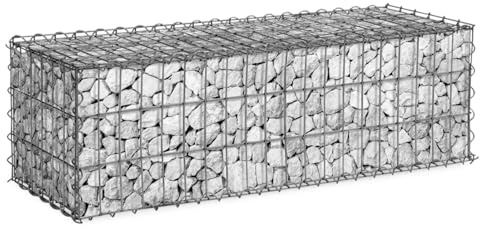 IDMarket - Lot de 2 gabions pour Pierre 100 x 30 x 30 cm