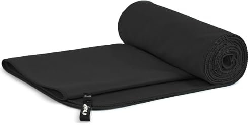 chongning Microfibre Towel, Gym Towel Lightweight & Quick Dry, Super Absorbent Compact Swimming and Beach Towel for Sports Gym Beach Camping Yoga Swimming Hiking (Black, 40×60cm)