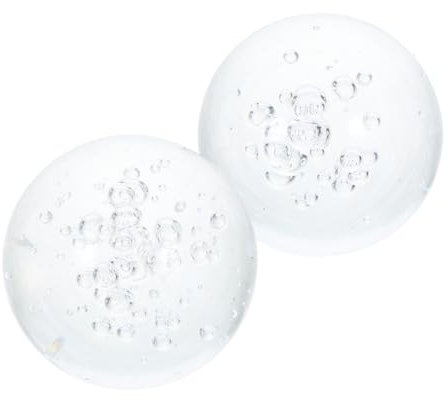 Milisten 2piezas Bolas De Vidrio Decorativas Transparentes para Fuentes De Rocalla y Peceras De Esferas De Burbuja para Decoración De Escritorio y Feng Shui
