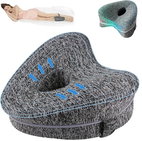 ZPSCXQ Knee Cushion, Alignment Pillow, for Sleeping on Side, Ergononmic Memory Foam Wedge Pillow, Heart Shape Knee Support, Pregnancy Bed Leg Cushion, (Dark Grey)