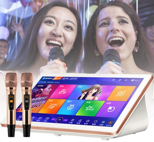Máquina de karaoke con pantalla táctil LED de 18,5, micrófono inalámbrico profesional, actualización en la nube para descarga de canciones de 3 TB, perfecta para entretenimiento en casa y fiesta