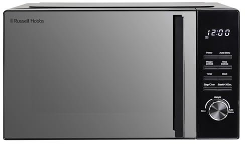Russell Hobbs, RHFM2365B, 23L Flatbed Digital Microwave with 800W Power, 8 Auto-Cook Menus, Defrost Function and Child Lock in Black