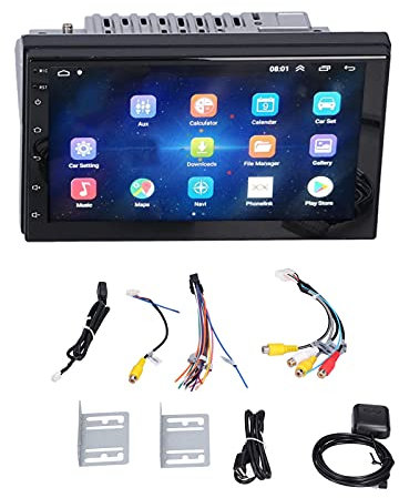 Brilluxa Lettore multimediale per auto, touch screen da 7 pollici, navigatore GPS compatibile con sistema Android 10.0, unità audio video universale, unità principale di navigazione nel cruscotto