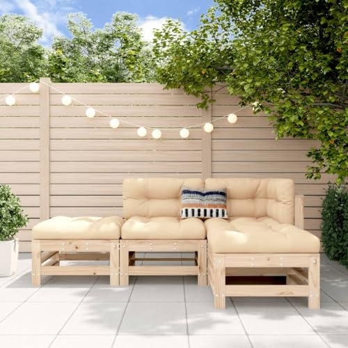 Qnhdfrt Garten Lounge Set aus Kiefernholz Eck Sofa Sitzgruppe Outdoor 63 5 x 63 5 x 60 cm Modulares Design für Terrasse Balkon und Gartenbereich