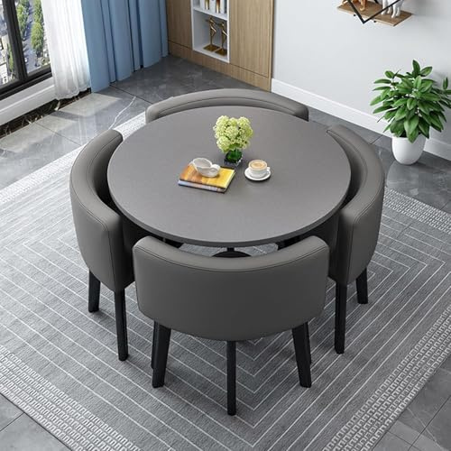 Set di tavolo da pranzo con sedie, tavolo rotondo e quadrato da cucina a 2 posti, mobili da pranzo per cucina, soggiorno e sala da pranzo, dimensioni 80 cm
