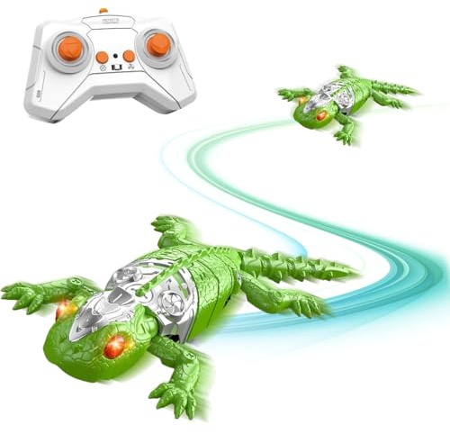 Muwugui Lézard Grimpeur de Mur - Robot Gecko Jouet Amusant pour | Lézard Électrique Télécommandé Rampant sur Le Sol Et Le Plafond,pour Garçons Et Filles Maison Voyage Anniversaire Noël