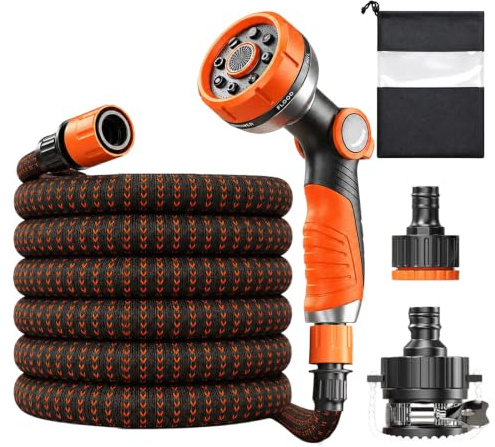 SilverChry Tubo Flessibile Giardino, Gomma per Innaffiare Estensibile, Manichetta Per Irrigazione, Tubo Acqua Giardino Estensibile