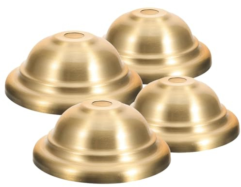 FENICAL 4pcs Brass Lamp Canopy Cover with Double Tier Structure, Golden Ceiling Lighting Plate for Pendant Light, Easy Maintenance and Exceptional Durability, for Living Areas and Dining