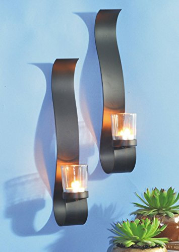 Mojawo Dekoratives 2er Set Wandkerzenhalter für Teelichter aus Metall für Teelichter