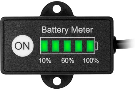Golfwagen LiFePO4 Akku Batteriewächter, 12 V/24 V LED Anzeige Panel | LFP Lithium-Eisenphosphat geeignet, Ablesen nach ausgeschalteten Ladegeräten und Verbrauchern, IP65-Gehäuse