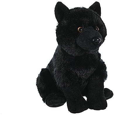 Wild Republic Cuddlekins Loup Noir, Animal en Peluche, 30 cm, Cadeau pour Bébés, Peluche Écologique, Rembourrage Fabriqué à Partir de Bouteilles d’Eau Recyclées