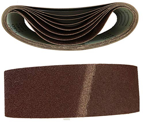 10 Stück Gewebe-Schleifbänder 75 x 457 mm | Körnung 60 | Kunstharzgebunden | Schleifbänder für Bandschleifer | Ideal für Holz, Metall, Lack und Rost | Hochwertige Korund Schleifmittel