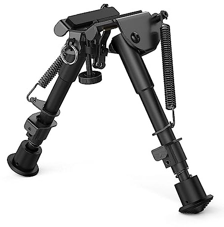Feyachi Rifle Bipod 6-9 Inches Tactical Rifle Bipod Adjustable Height Swivel Style Tactical Bipod Tilting Built in Podlock