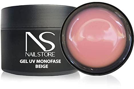 Nail Store - Gel UV Led Builder Gel Monophasic Cover Beige para uñas - camuflaje - densidad media - autonivelante - fácil trabajabilidad - perfecto para refill y Efecto Degradado Natural (50g)