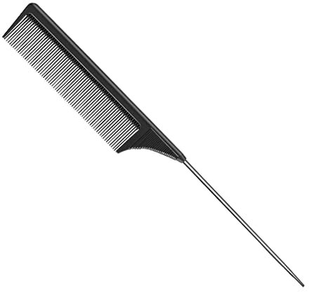 Pin Tail Comb, Rat Tail Combs, Black Carbon Fiber Parting Combs, Anti Static, Teasing Comb for Styling of All Hair Types