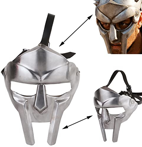 Brainmart mf doom mask Römischer Gladiator-Helm-Gesichtsmaske MF Doom Mittelalterliche Wikinger-MASKE Römischer Gladiator-Helm-Gesichtsmaske für Herren MF Doom Viking-MASKE für Halloween