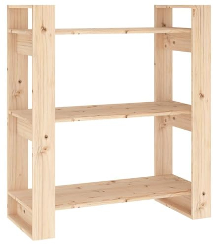 vidaXL Estantería/Divisor de Espacios Armario Estante de Libros Librería Achivador Separador Partición Mueble Madera Maciza Pino 80x35x91 cm