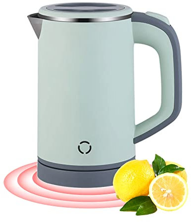 Woolala 0.8L Small Electric Kettle, 600W Fast Boil Stainless Steel Portable Travel Kettle for Boiling Water Double-wall Tea Kettle, Auto-off Dry Protection