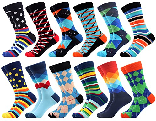 WeciBor Herren Socken aus gekämmter Baumwolle lustigen Motiven | 80 % Baumwolle Mehrfachpack, lustige Socken für den Alltag, originelles Geschenk, vielseitig einsetzbar, Weihnachtsdekoration