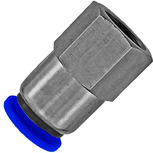 MegaHaustechnik Steckverbinder Verschraubung 10 x 1/2“IG Pneumatik Fitting für Druckluft-Schlauch-Außendurchmesser 10mm zum Stecken, mit Innengewinde 1/2 Zoll, Übergang Schnellkupplung Anschluß