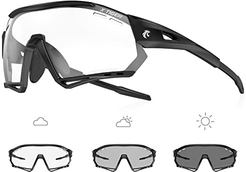 X-TIGER Occhiali Ciclismo Fotocromatici TR90 Occhiali Da Sole Sportivi UV400 PC Lenti Trasparenti Uomo Donna Bici MTB…