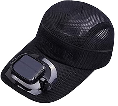 Casquette de baseball avec ventilateur solaire intégré + double alimentation USB pour homme et femme - Vitesse et direction du vent réglables - 24 heures de refroidissement - Idéal pour le golf, la