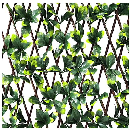 Expanding Wooden Trellis 200cm x 100cm Artificial Privacy Screen Garden Balcony Fence (Bayberry)