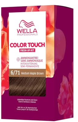Wella Professionals Color Touch demi-permanente Haarfarbe ohne Ammoniak – Haarfärbemittel mit bis zu 50 % Grauhaar-Abdeckung – Ansatz-Kit inkl. Haarmaske – 6/71 Medium Maple Brown (130 ml)