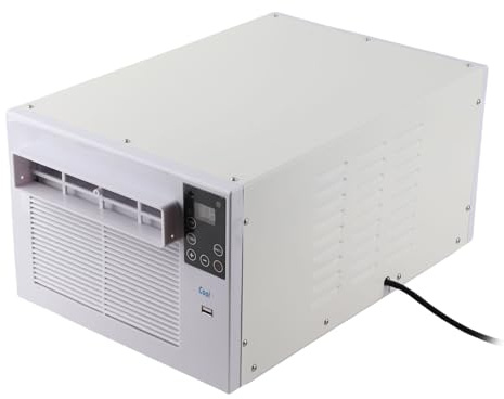 Aire Acondicionado Pequeño, Deshumidificación de bajo Consumo, Modo de Suspensión, Enfriador de Aire Portátil 280W 16-30 ℃ para Acampar Al Aire Libre (Enchufe europeo 220V)