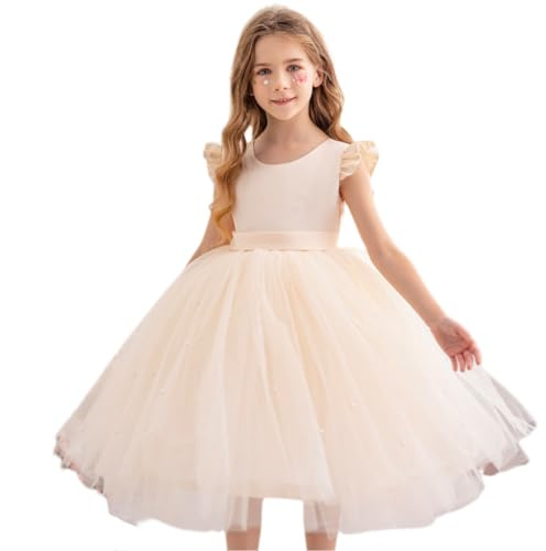 Fiore Ragazza Abiti da Sposa per Matrimoni Abiti da Damigella d'Onore Nodo A Fiocco Tulle Abito Bambini Formale Abito da Ballo da Sera Prima Comunione Vestito