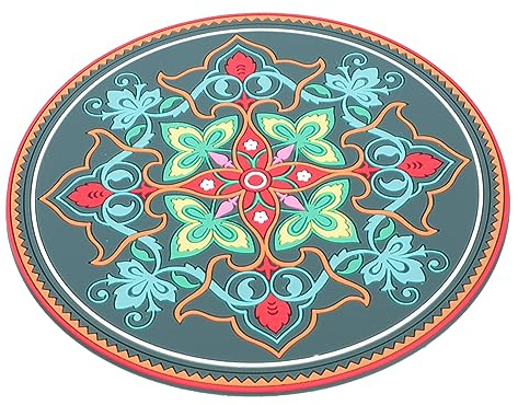 VICASKY Meditations Klangschalenkissen Großzügig Abgerundet Stickerei Buddhistische Klangschalenmatte Rutschfest Leicht Transportabel Zubehör für Klangtherapie und Meditation
